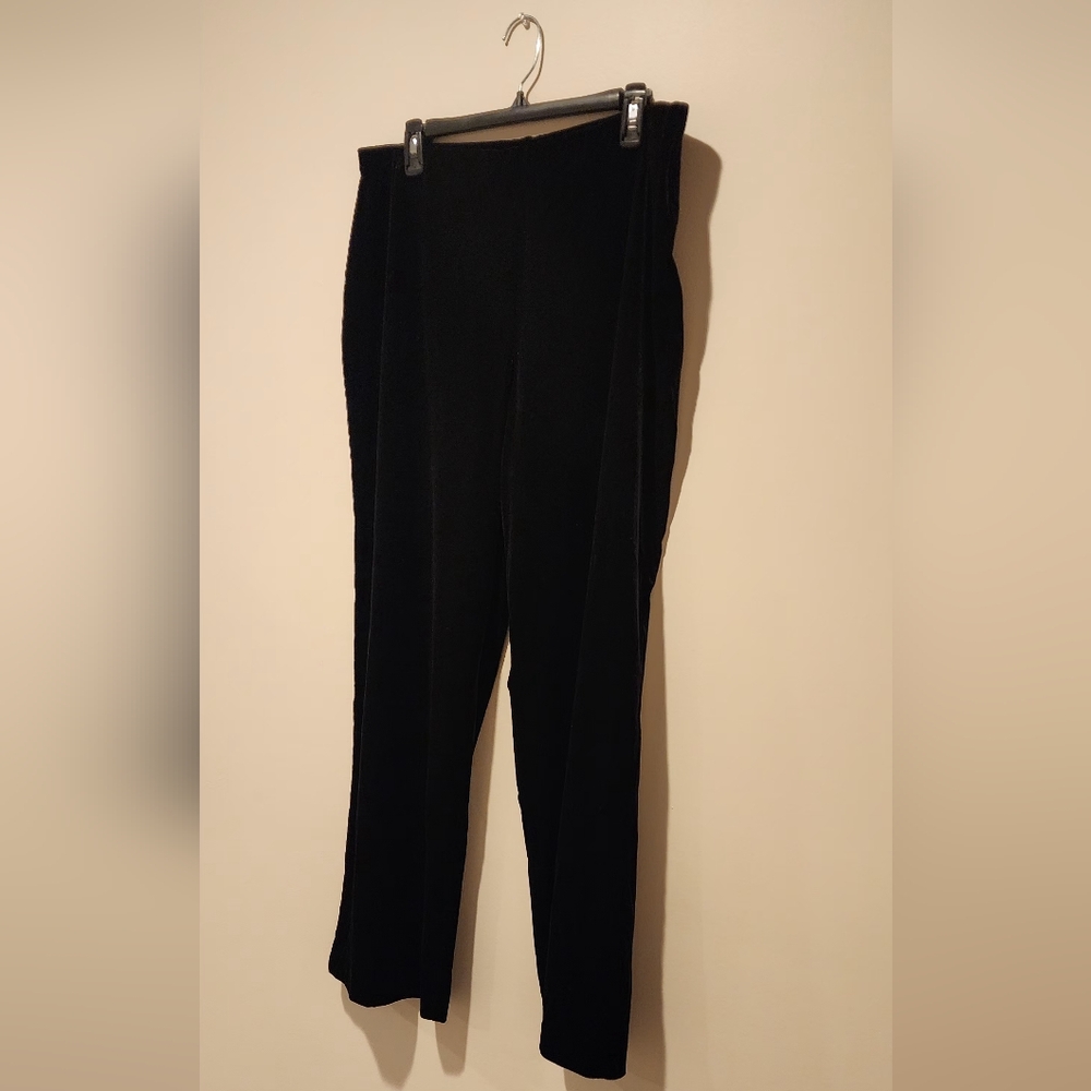 Alfani Black Velvet Wide Leg Pull On Pants